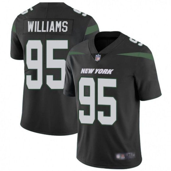 Men New York Jets 95 Quinnen Williams Nike Black Vapor Limited NFL Jersey